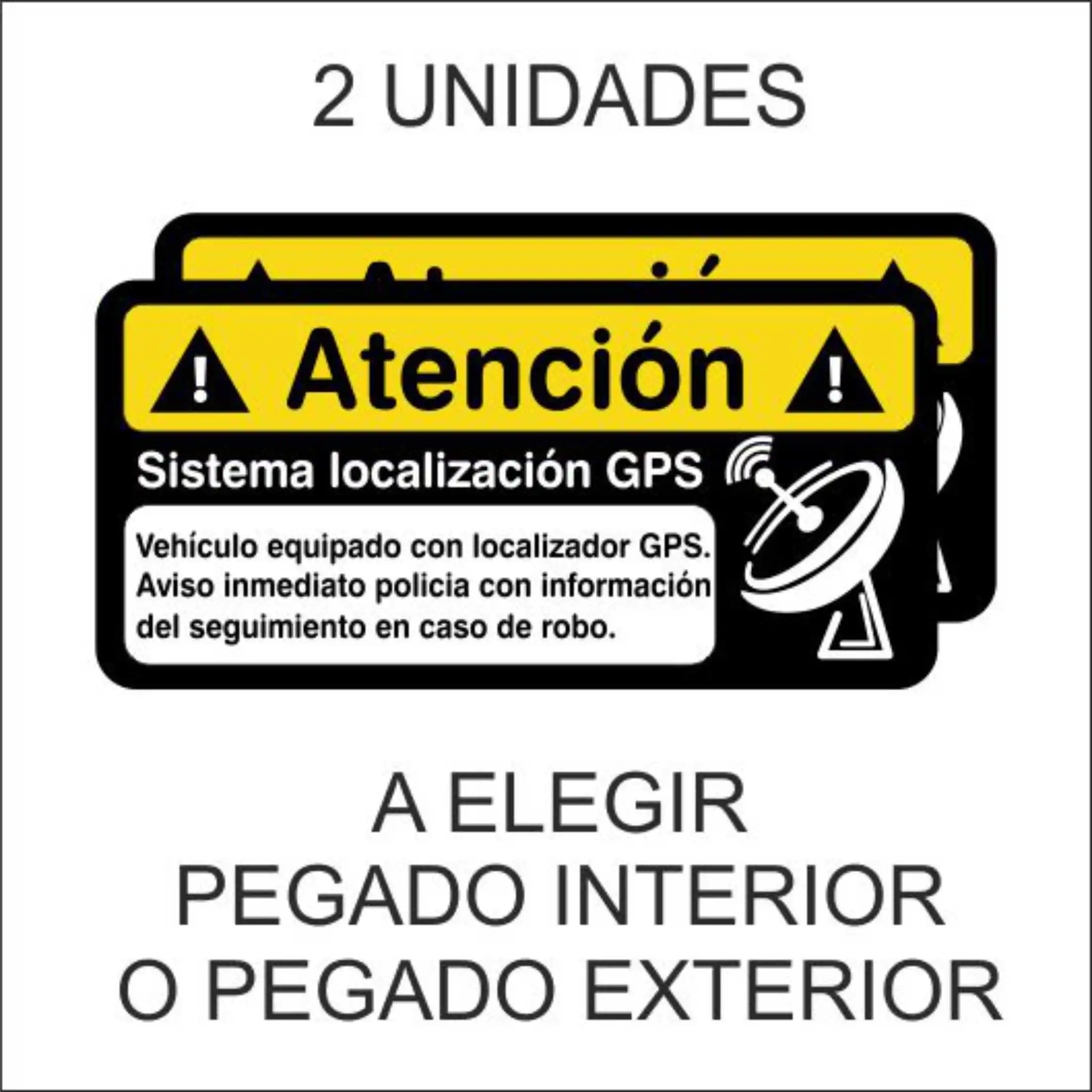 Adhesivos SISTEMA ALARMA GPS para la protección de vehículos - 2 x