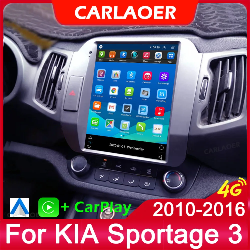 OiLiehu 6+128G 8 Core Android 13 Doppio Din Radio Carplay Android Auto per Kia Sportage 2005-2010 Autoradio con Schermo 9 Pollici con Bluetooth GPS FM RDS WiFi SWC DSP/EQ+Telecamera Posteriore