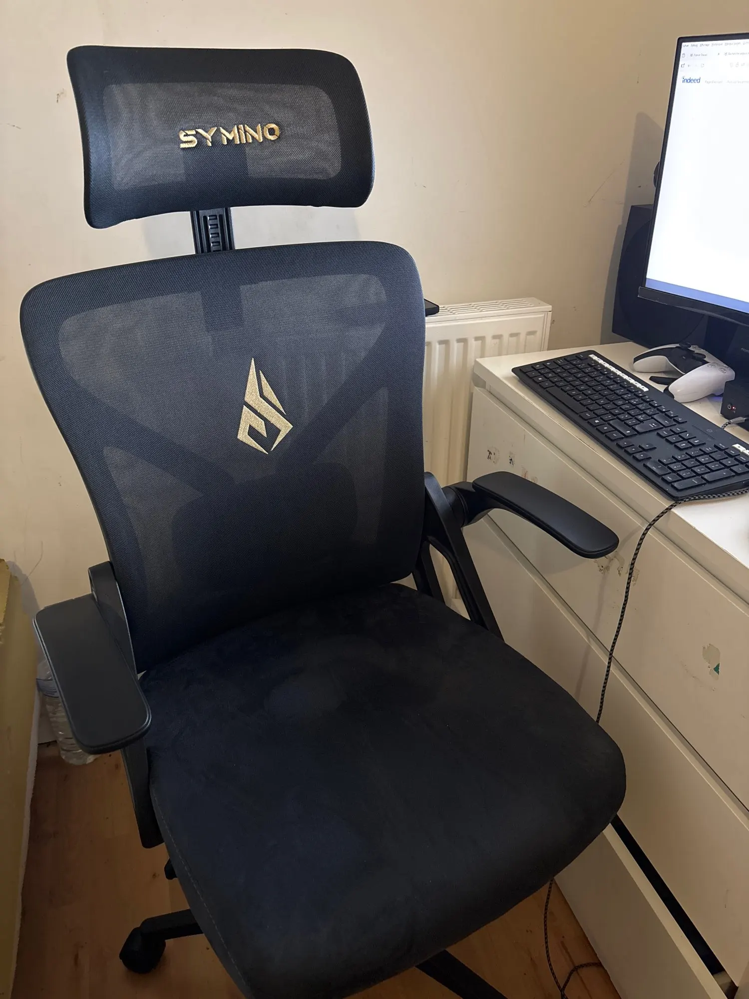 Symino Office Chair With Adjustable Headrest, Armrests, Lumbar Support, Ergonomic Office Chair, Rotating Rocker Function photo review