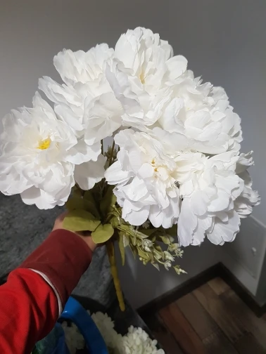 Bouquet de 7 pivoines artificielles blanches photo review