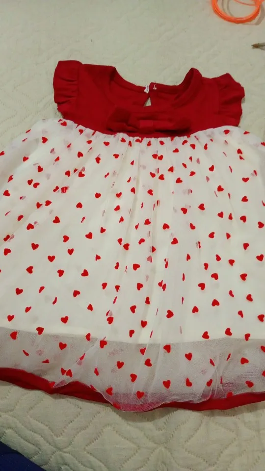 Baby Girl Princess Dress Bow Flying Sleeves for Birthday, Korean Edition photo review