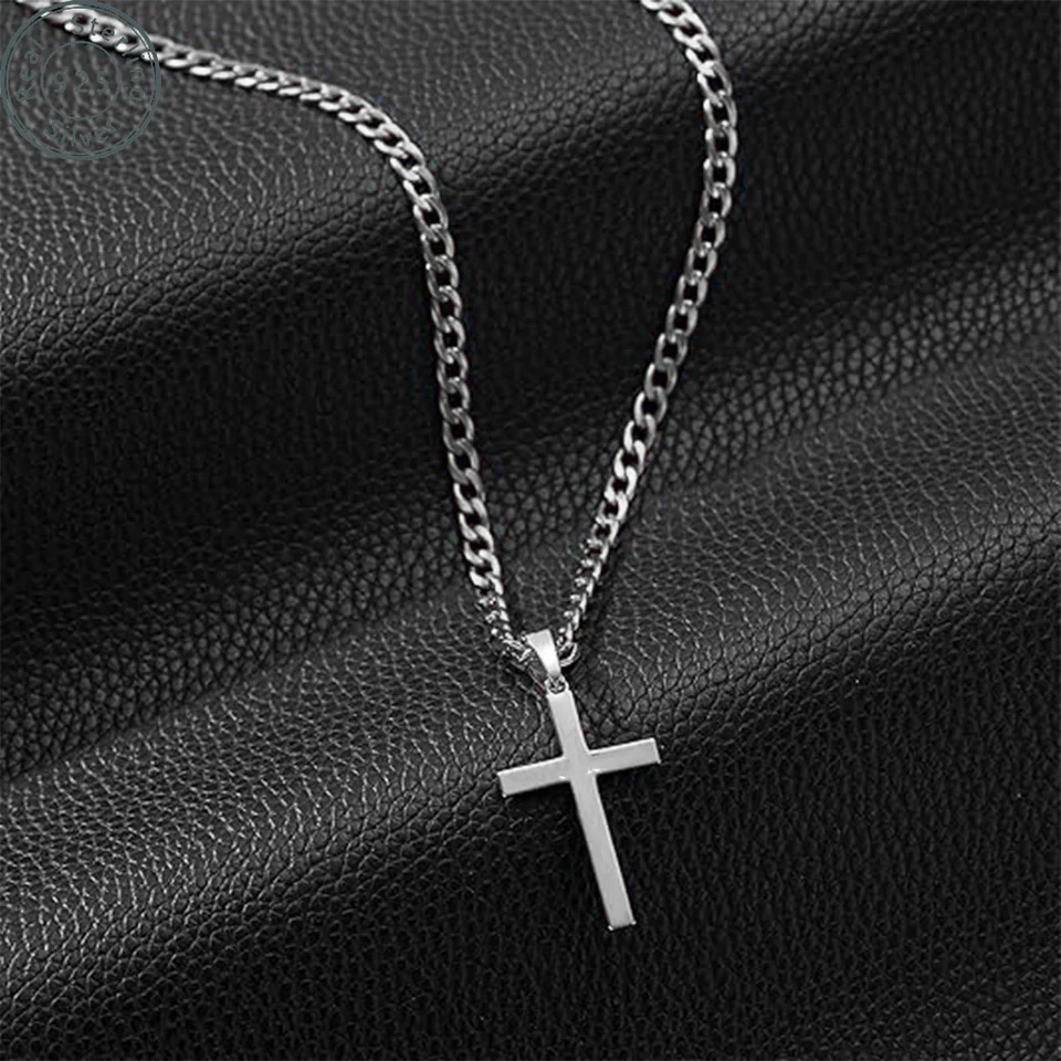 925 Sterling Silver Cross Necklace for Men and Women