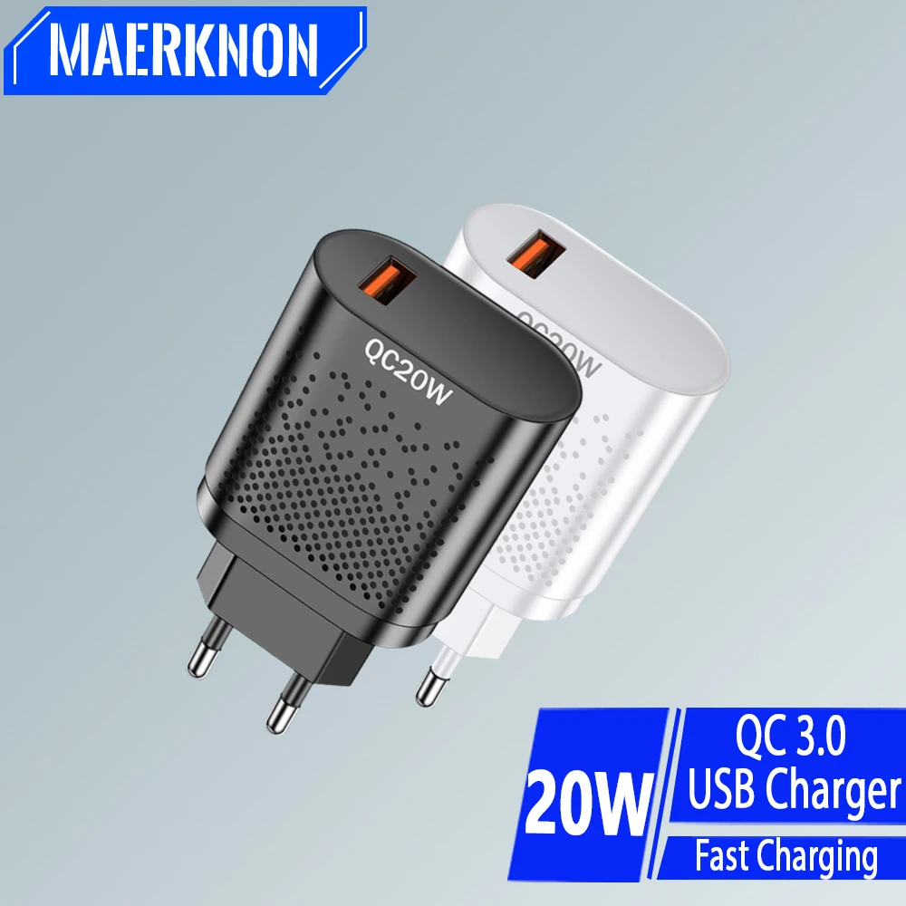 USB Charger 20W Fast Charger Quick Charge 3.0 USB Wall Phone Charge Adapter For Samsung Xiaomi Tablets Cellphone Adapter