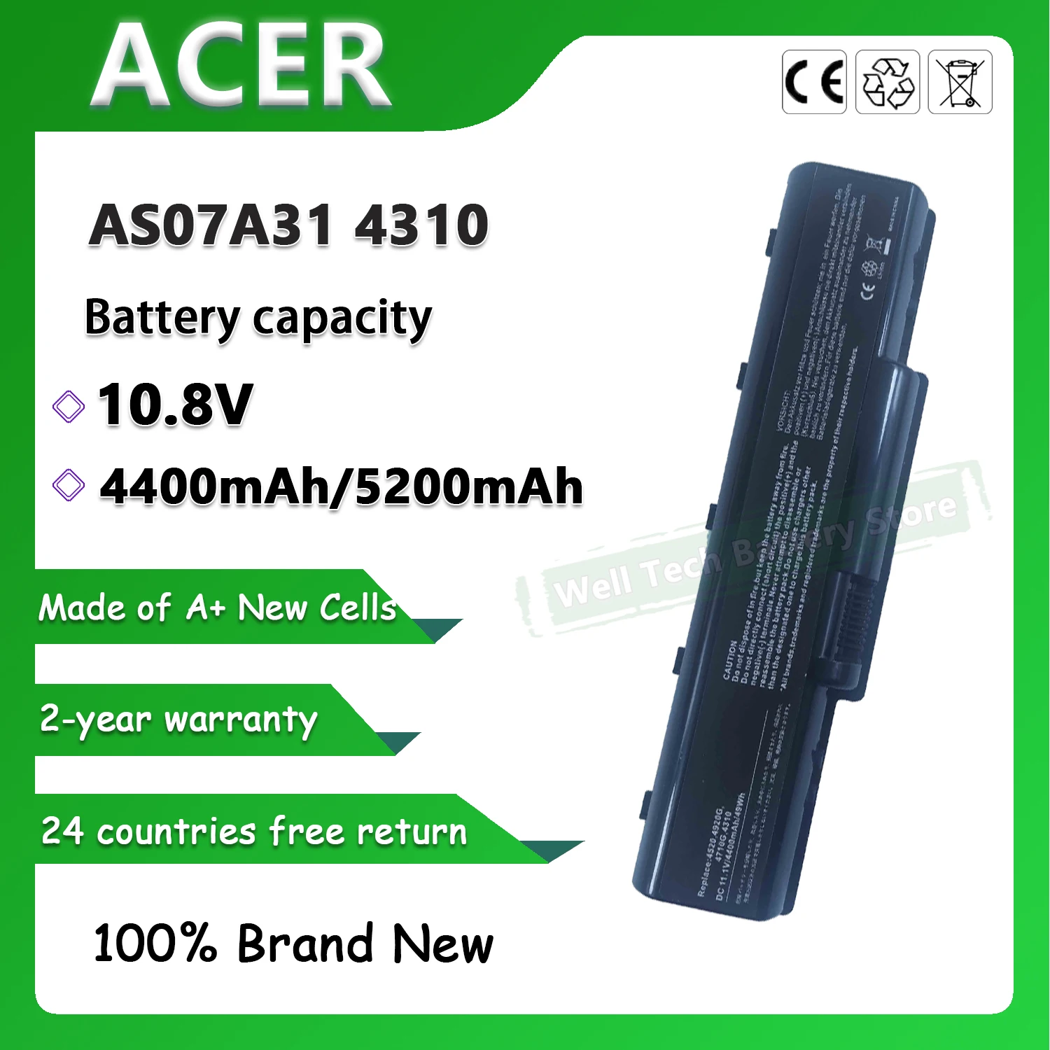AS07A31 4310 ACER Aspire 4730ZG 4730Z 4530 4920G-3A2G16Mn 4920-1A2G12Mi ...
