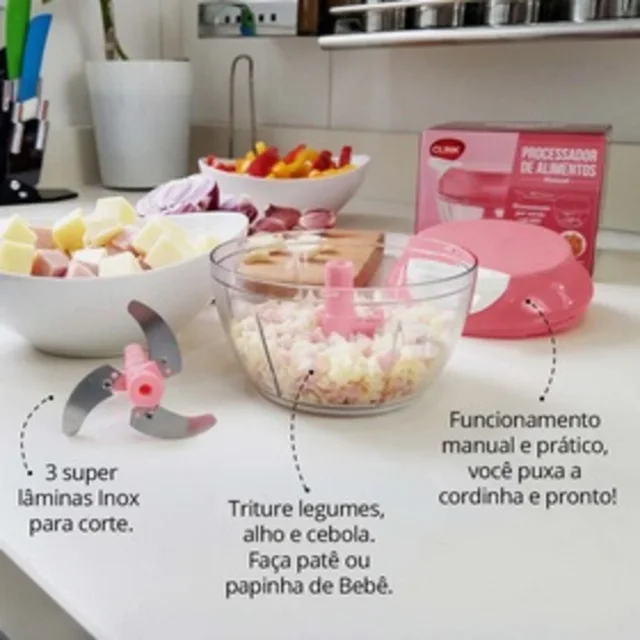 Processador Manual 12X9X2CM Alimentos 4