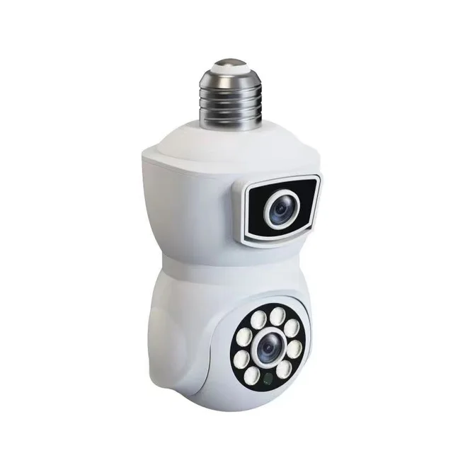 Bulb WiFi Camera Dual Lens Dual Screen Auto Tracking Two Way Audio Color Night Vision OutdoorSurveillance Camera 4