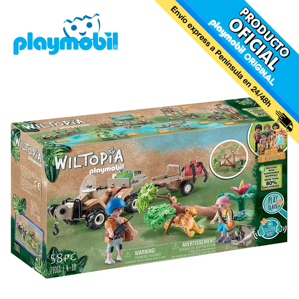 Playmobil Wiltopia Quad Rescue Animal, 71011, Original, Toys, Kids, Girls, Gifts, Collector, Figure, Dolls, Shop, With Box, New, Man, Woman Click, Fam