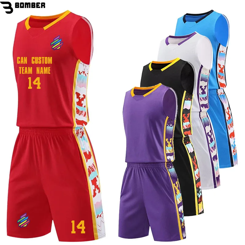 

Men's Basketball Jersey Suit Basketball Uniform Sportswear Custom Kids Youth Quick-dry Match Training