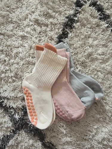 Anti-Slip Cotton Baby Socks - Rubber-Grip Toddler Socks for Boys and Girls photo review