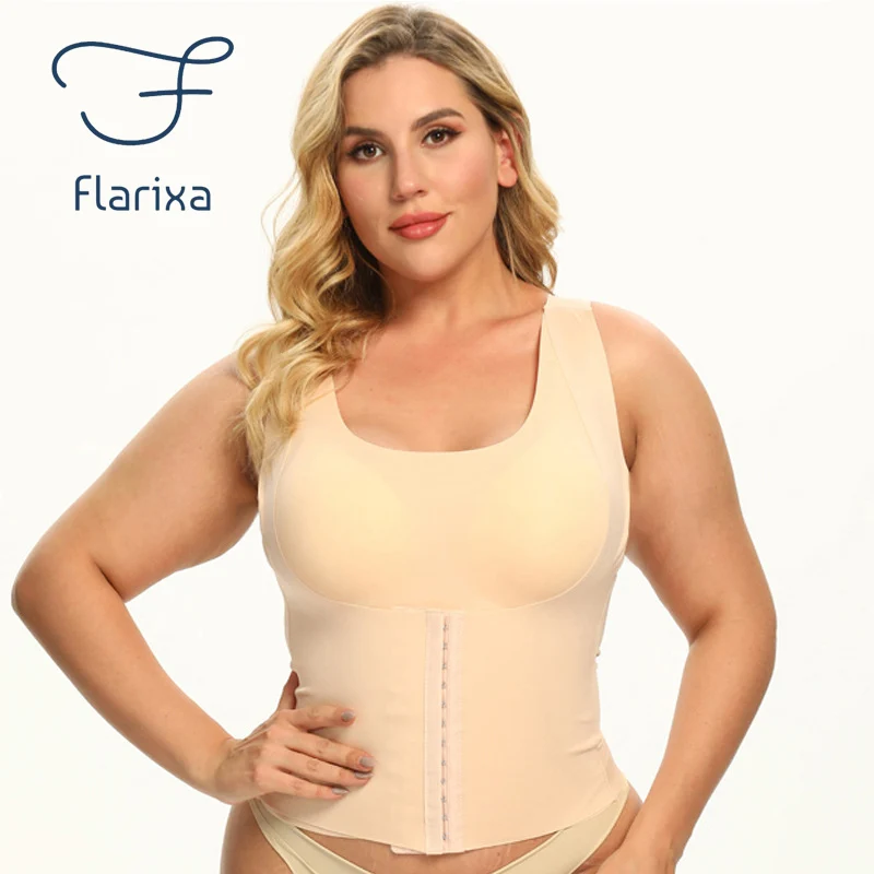Flarixa 3 in 1 Waist Trainer Body Shaper Women Posture Corrector Push Up Bra Slimming Underwear