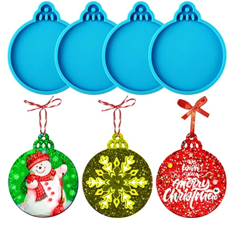 

DIY Christmas Round Silicone Molds Exquisite Blank Holiday Decorations Making Mould Durable Epoxy Resin Mould Accessory