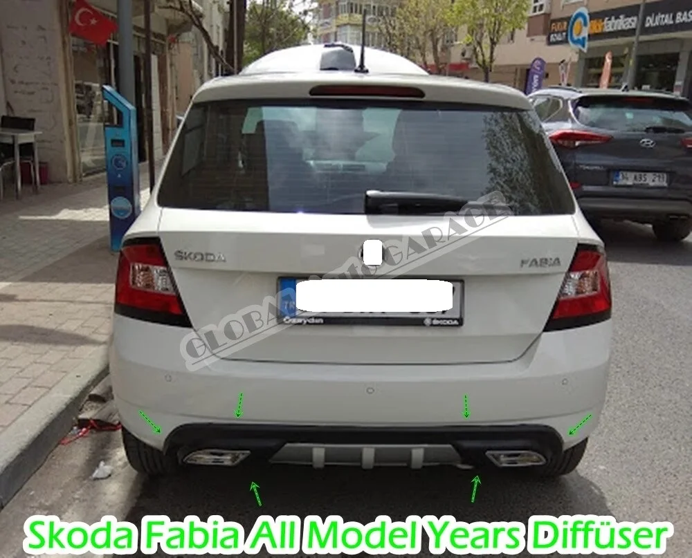 

For Skoda Fabia Diffuser 2007-2020 Rear Bumper Extension Attachment Car Styling Auto Universal Spilitter Accessory Ornament