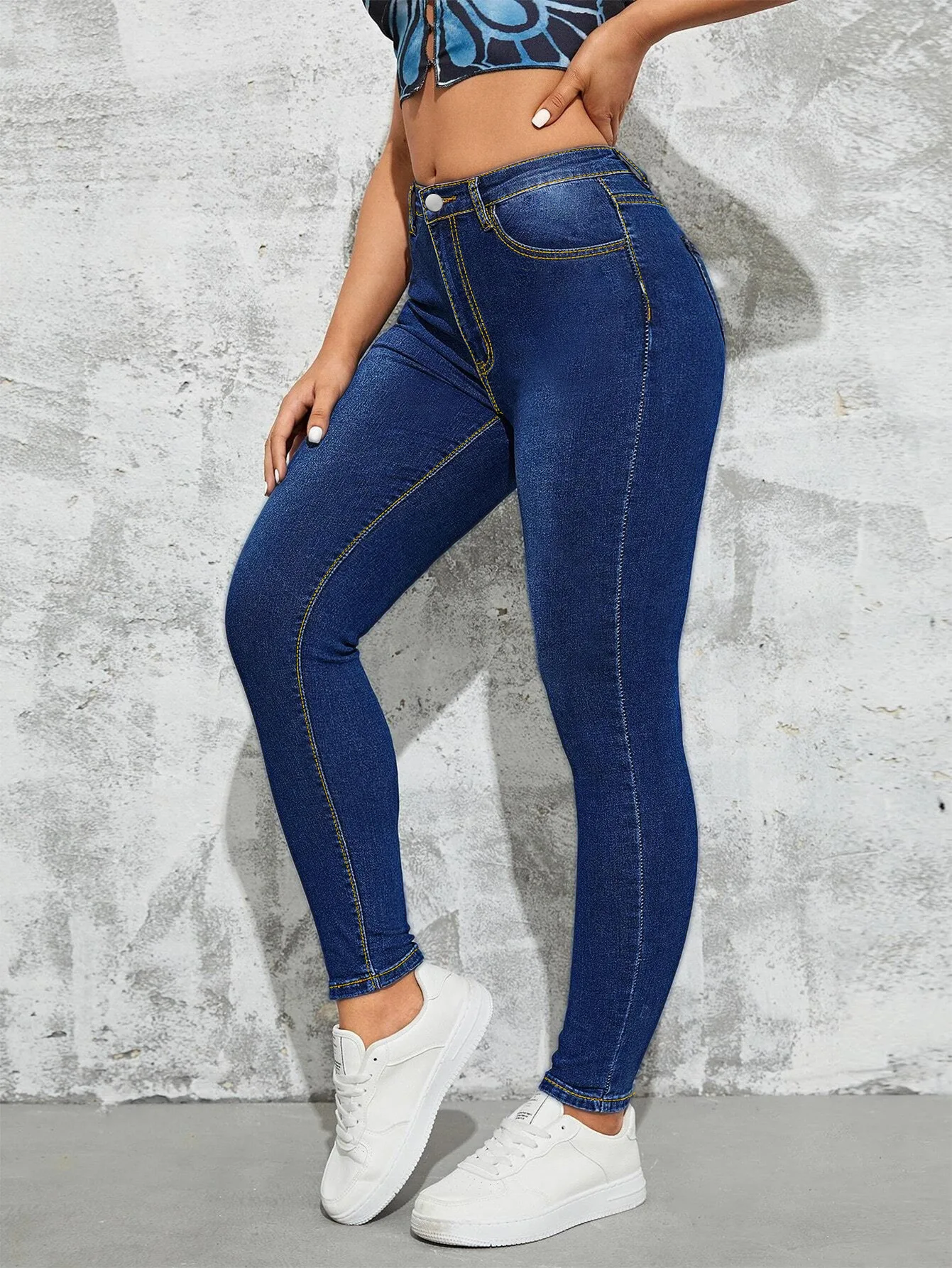 2023 Fall New High Waist Slim Fit Jeans For Women Fashion Stretch Skinny Denim Pencil Pants Casual Clothing S-2XL Drop Shipping images - 6