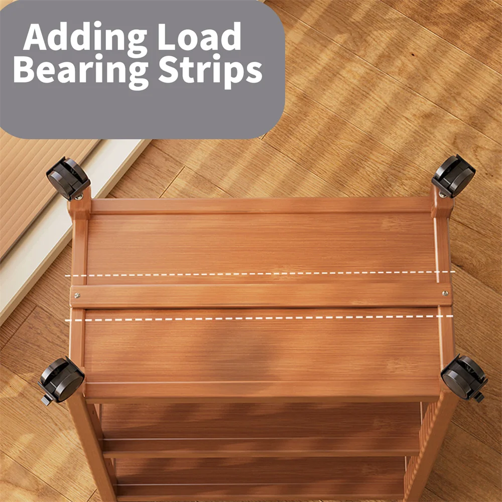 50*30*80CM Storage Organizer Rack Utility Bamboo Home Kitchen Trolley Shelf Multifunctional Movable Gap Snack Storage Rack
