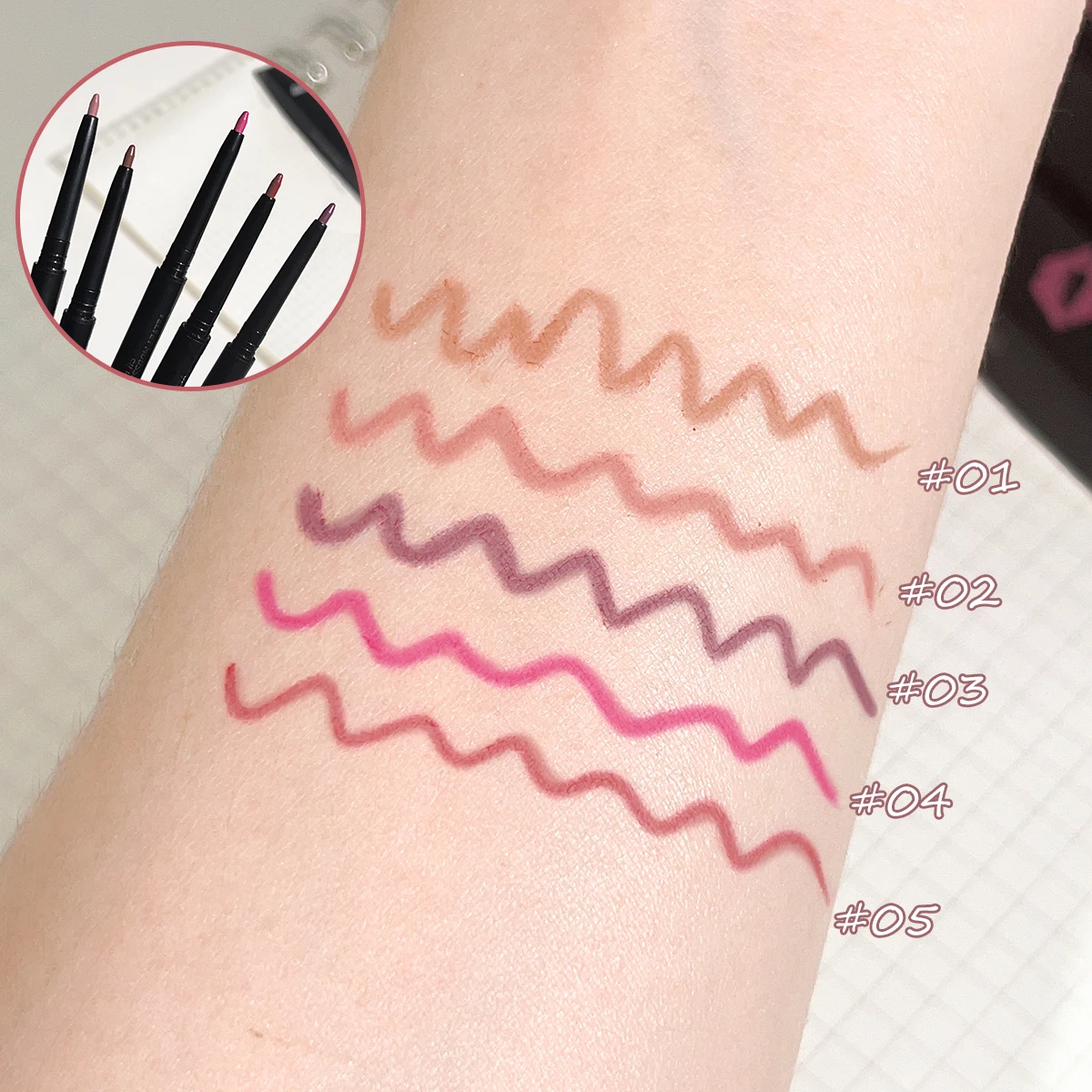 Lip liner lipstick lip makeup 5 shades