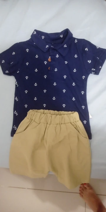 Cute Anchor Pattern Boys Shorts Set photo review