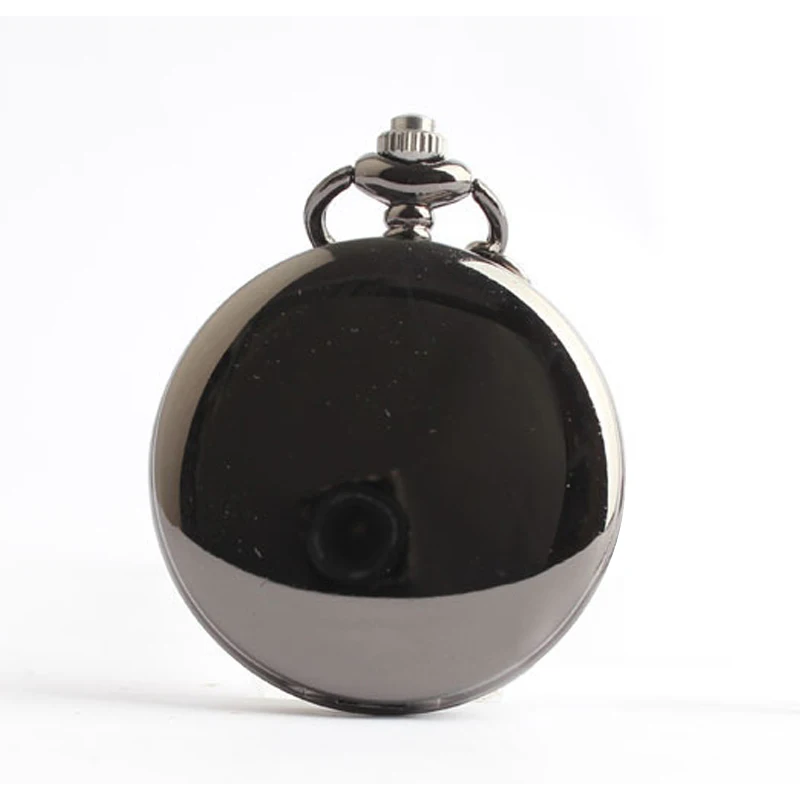 

Acrylic Mirror Retro Quartz Pocket Watch Antique Black Pocket Clock Vintage Watches Gifts Men Women relogio masculino