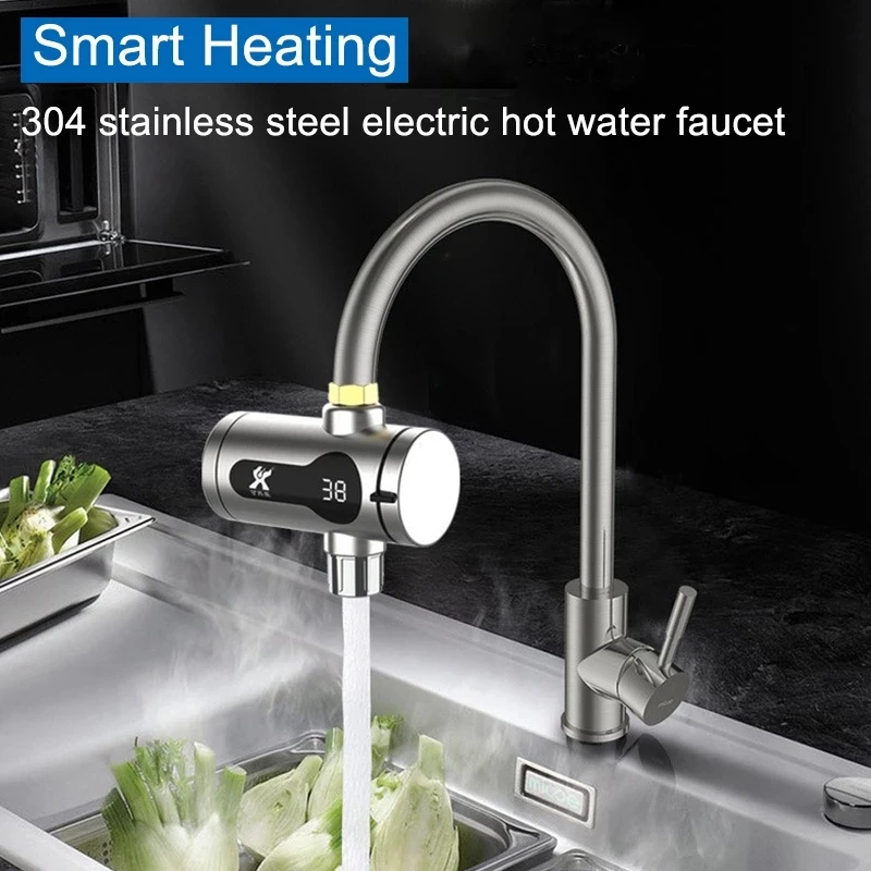 Cocina de acero inoxidable Grifo eléctrico de agua caliente
