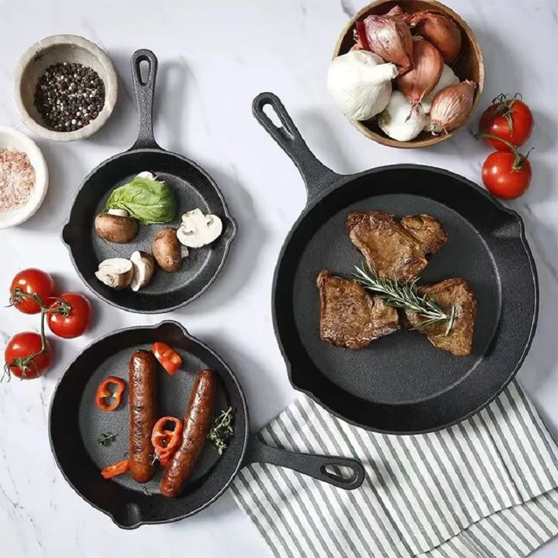 3 Piece Cast Iron Skillet Cookware Set