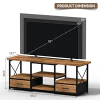 55" TV Stand with Fabric Drawers-Brown 3