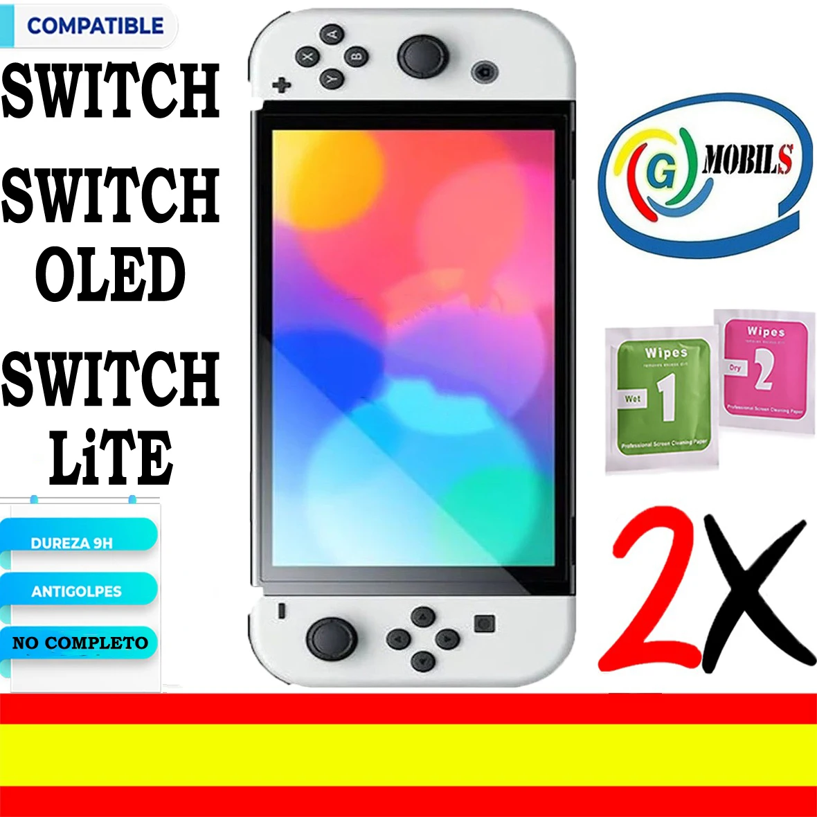 Pellicola Salvaschermo Generica Non Completamente Compatibile Nintendo Switch Oled, Switch Lite, Switch, Glmobils In Vetro Temperato Antideflagrante