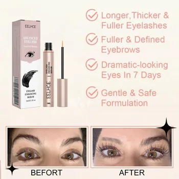 Eelhoe 3ml Eyelash Growth Serum Strengthen Eye Lash Curl Lengthening Makeup Enhancer Lash Eyebrow Fuller Thicken Eyelash Serum 2