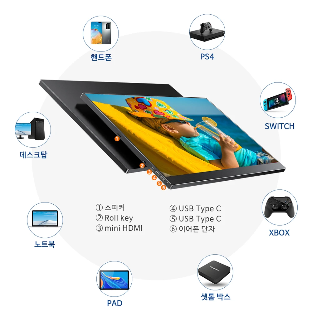 Cdisplay 16ġ 2.5K ޴  2560x1600 IPS ͺ  Ʈ ǻ  1200:1 1200:1 Cd/m PS5  Ŀ USB C ̹ ũ PS4 Xbo