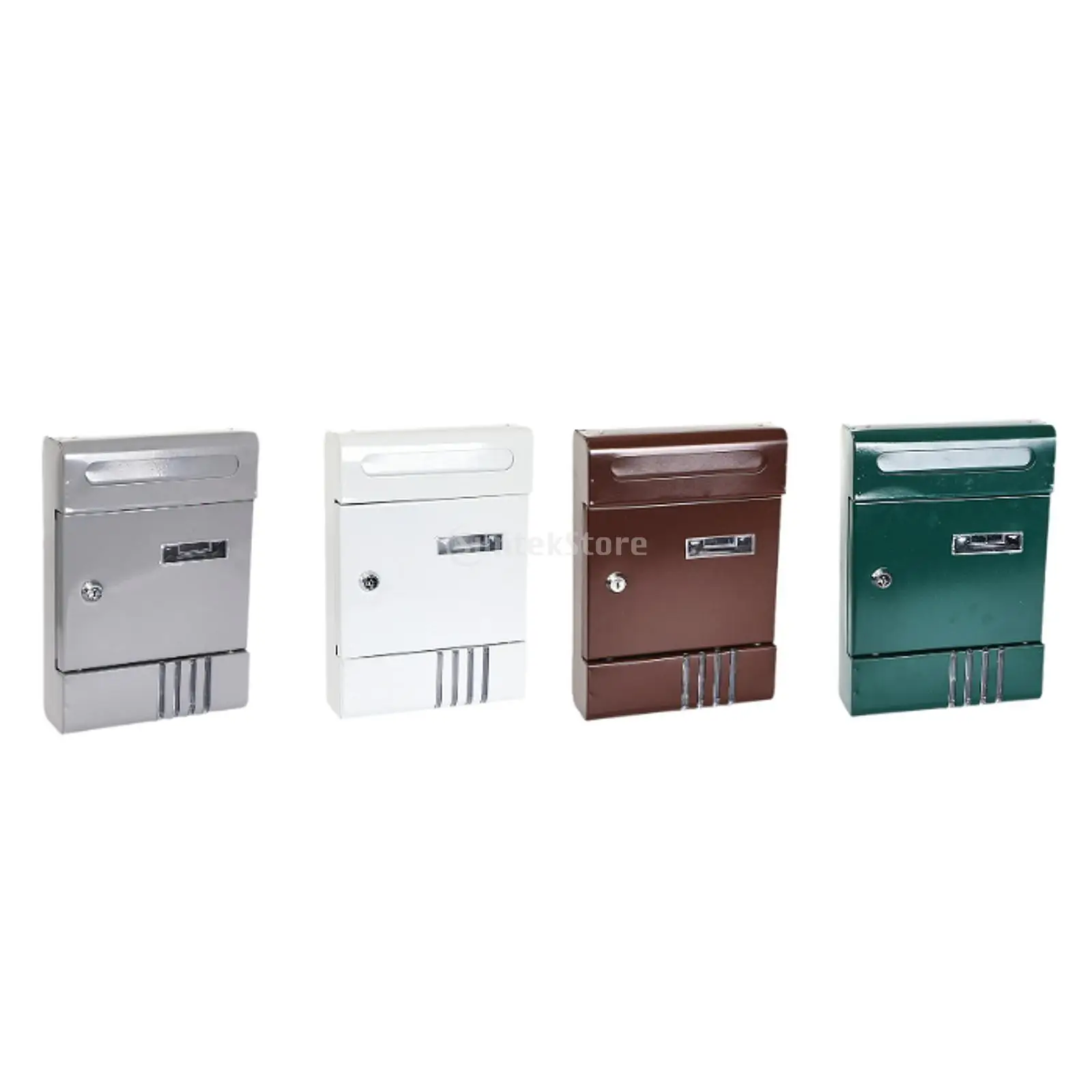 Wall Mount Mailbox Metal Delivery Box Lockable Commercial Windproof with 2 Keys Outdoor Postbox Letterbox for Gate Home