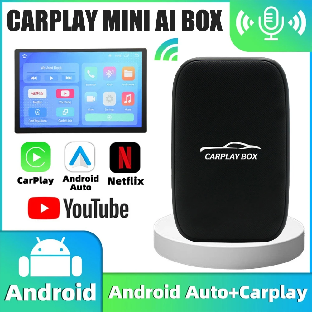 2023 Nuovo Adattatore Cablato A Wireless Per Carplay Android Auto Universal Ai Box Lettore Video Multimediale Per Netflix Youtube Tf Card
