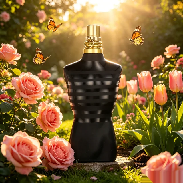 JPG Eau de Parfum 4.2 FL OZ 125ML, Flacon Torse Masculin avec Rayures Militaires Noires et Dorées, Notes de Fond Épicées à la Cardamome, Cadeau de Fêtes Recommandé 1