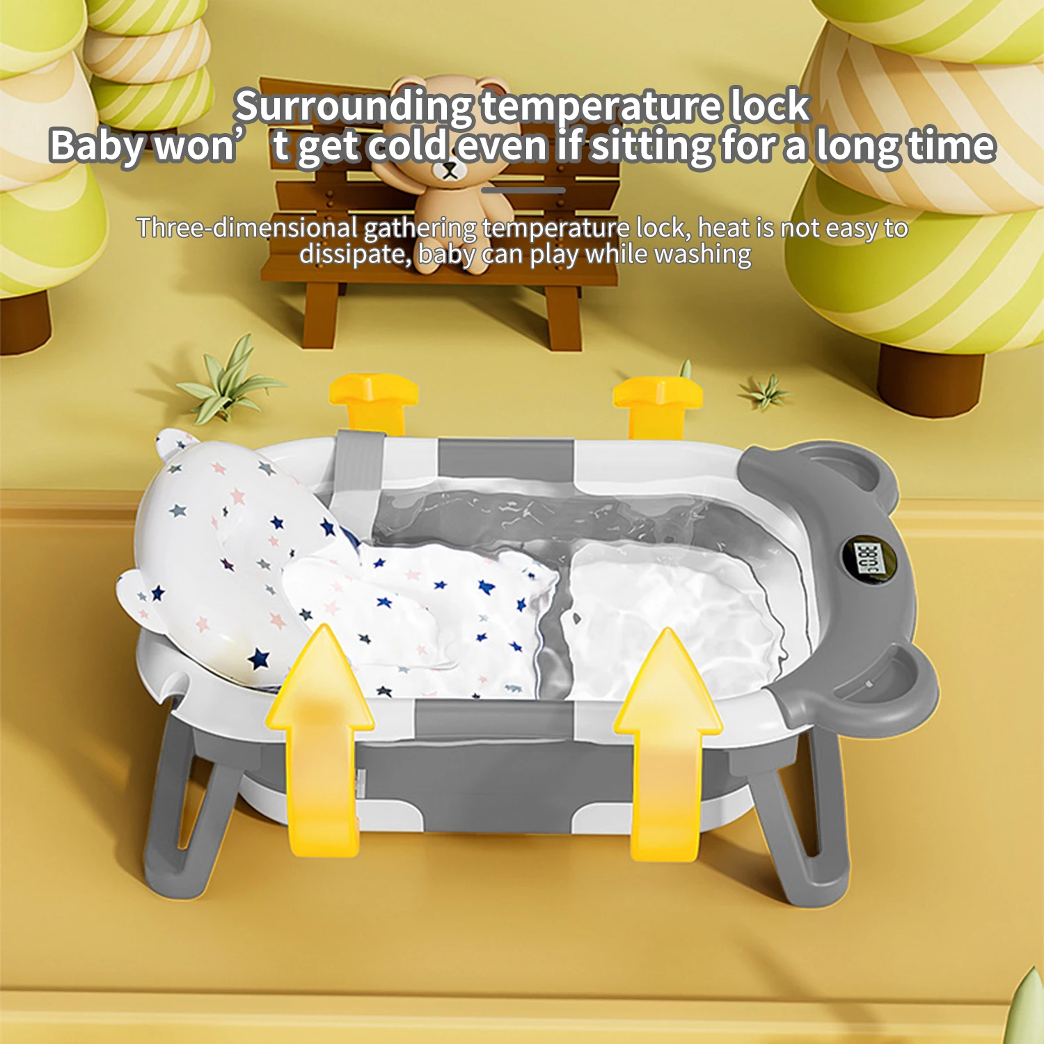 Portable baby bathtub travel use