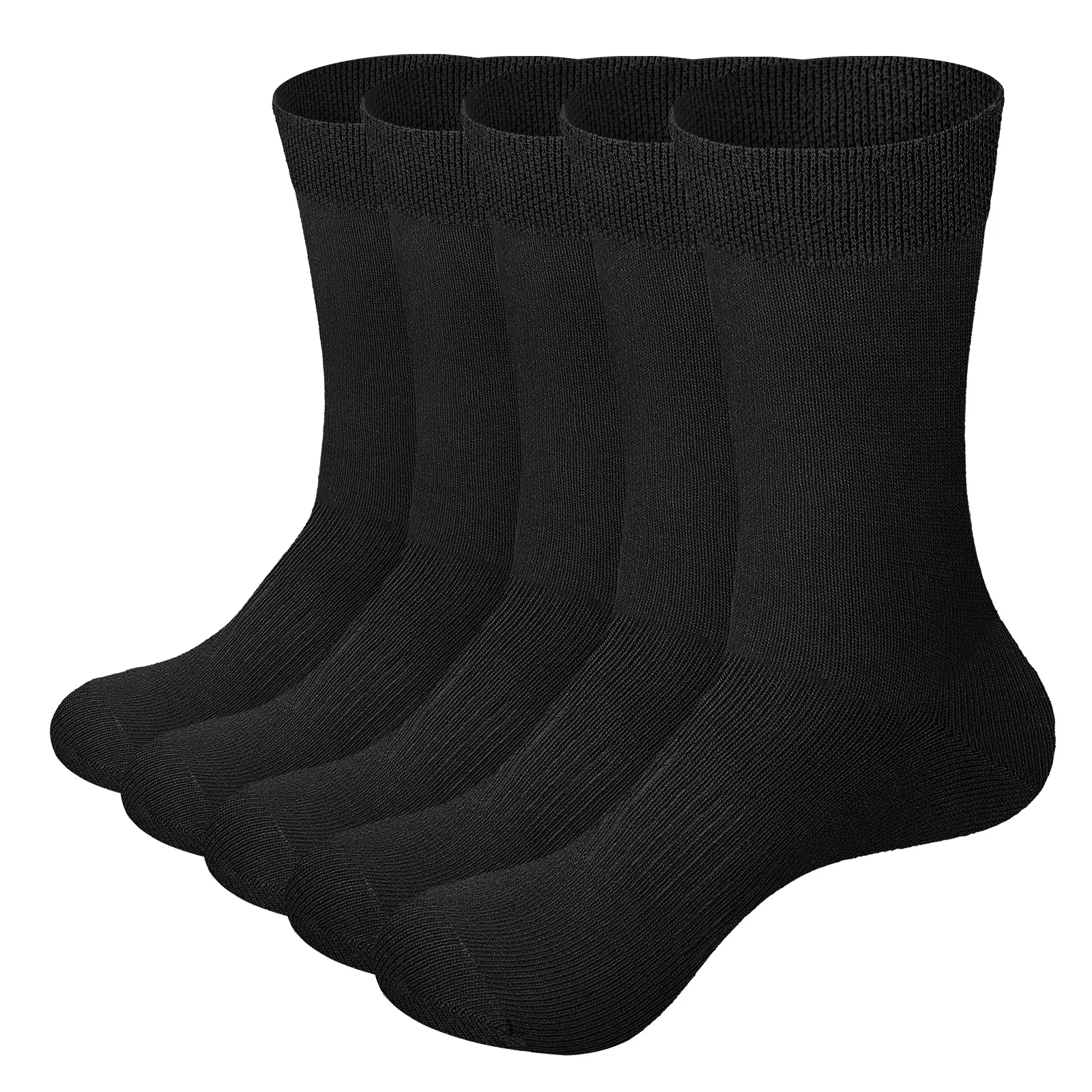 

YUEDGE 5 Pairs Men's Bamboo Summer Business Formal Casual Everyday Plain Thin Breathable Men Socks Size 37-46EU