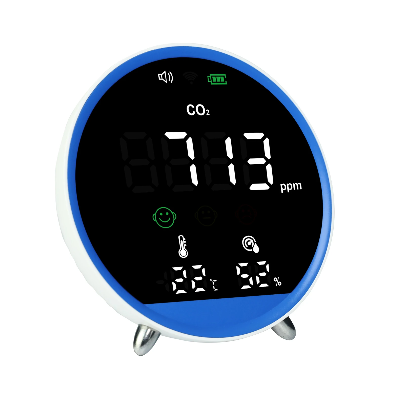 

Co2 Carbon Dioxide Monitor Tester 400~5000PPM Temperature & Humidity NDIR Sensor Visual Audible Alarm Automatic Calibration