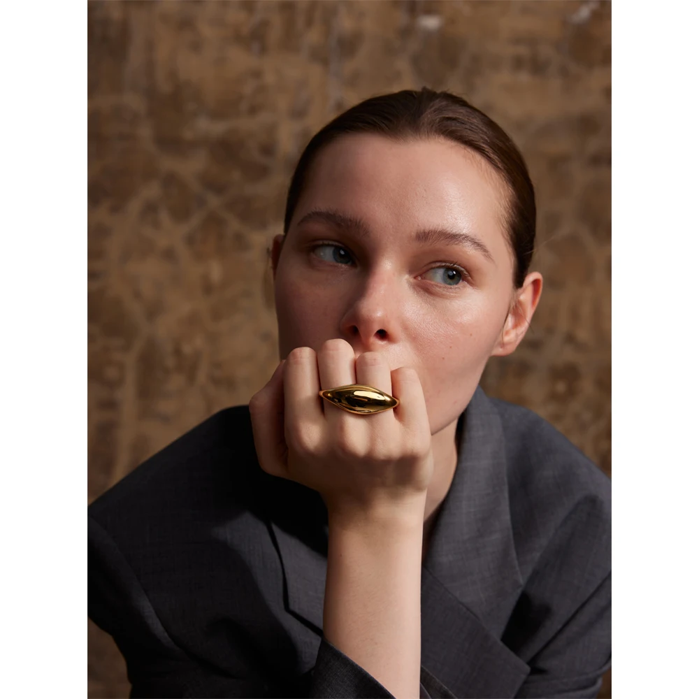 Yhpup Stainless Steel Ring Personality Rust Proof Attractive Big Exaggerated