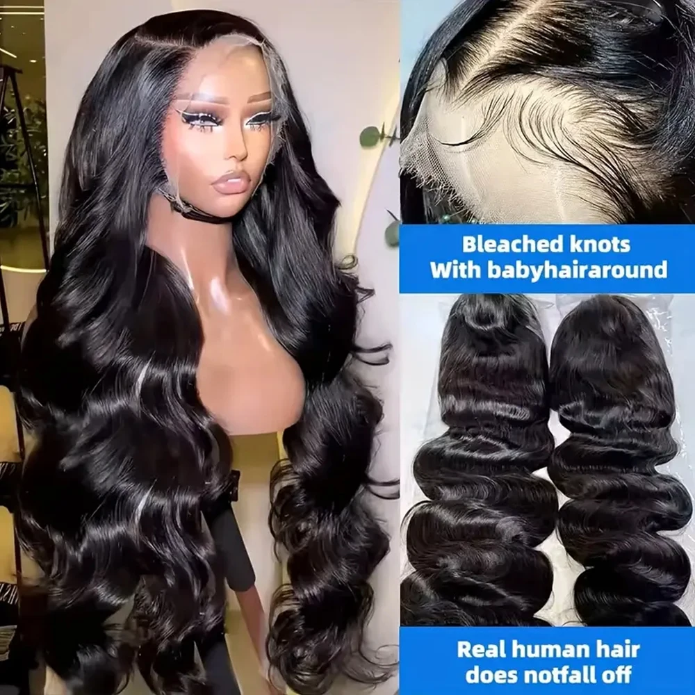 Transparent Brazilian Vigrin Human Hair Body Wave 13x4 HD Lace Frontal Wigs Pre Plucked With Baby Hair 3