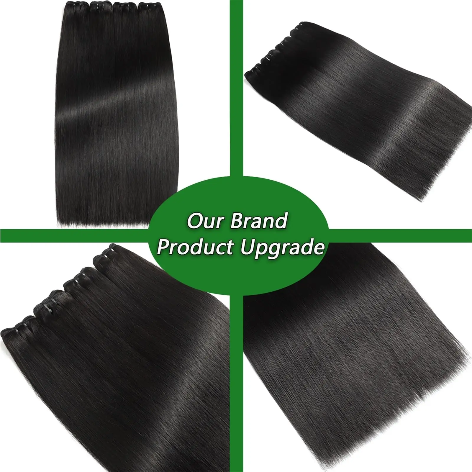 Extensioni di Capelli Umani Neri Lisci, Non Trattati, Brasiliani Remy Vergini, Grezzi, da 18, 20, 22, 24 Pollici - immagine 5