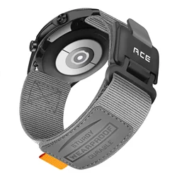 Universal Magnetic Buckle Nylon Watch Band, 22mm & 20mm, Various Sizes - 22MM (Grey)