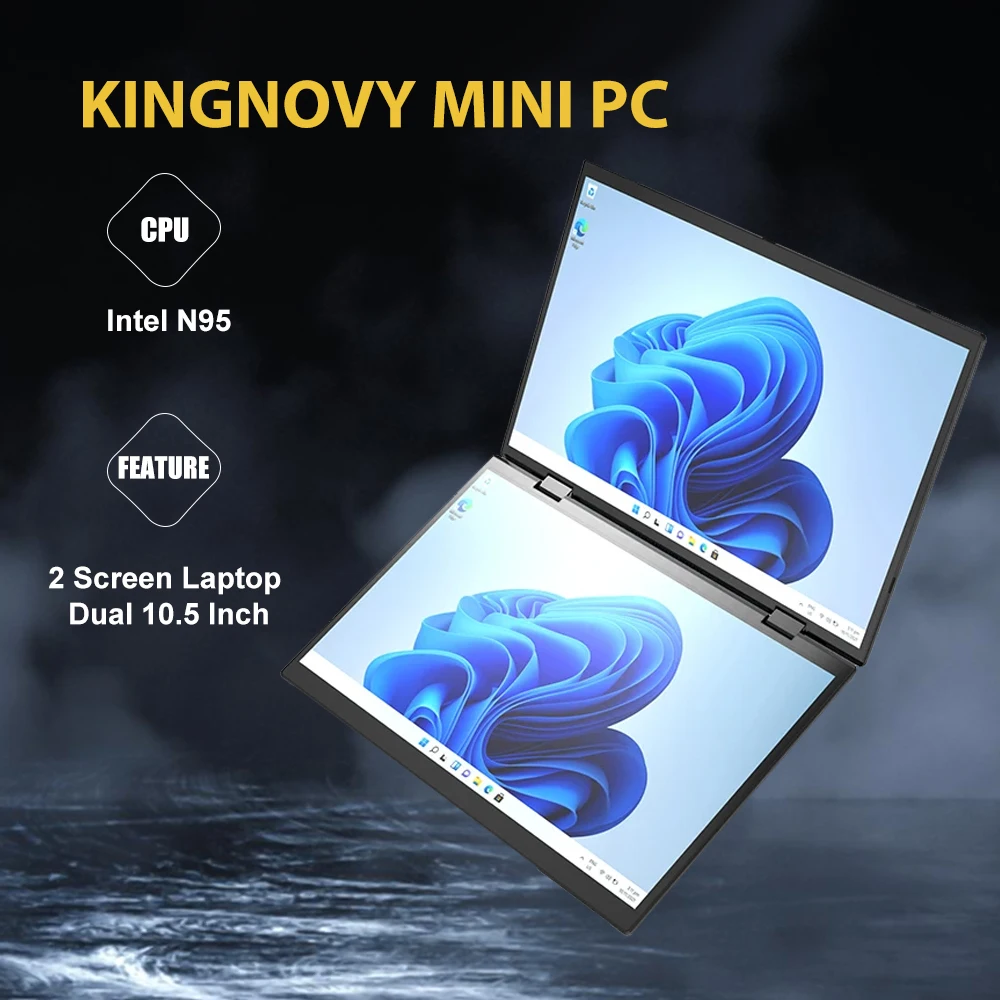 

Kingnovy L14 YOGA Dual Screen 360° Laptop 12th Gen Intel N95 2*14 Inch 2.5K Touch IPS Windows 11 Tablet PC 2 in 1 Notebook WiFi