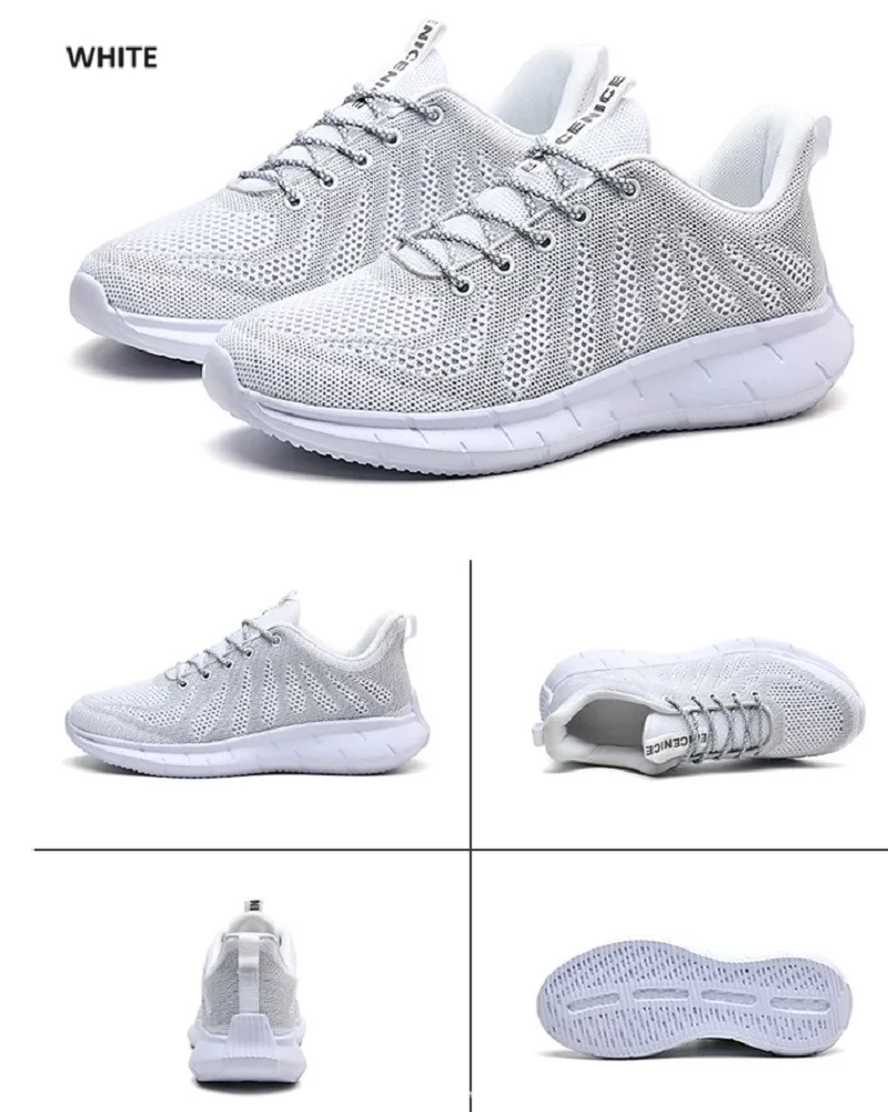 Men Vulcanized Mesh Shoes Breathable Knitted Sport Sneakers Anti-Slip Flat Shoes Loafers Outdoor Casual Running Shoes Size 39-46