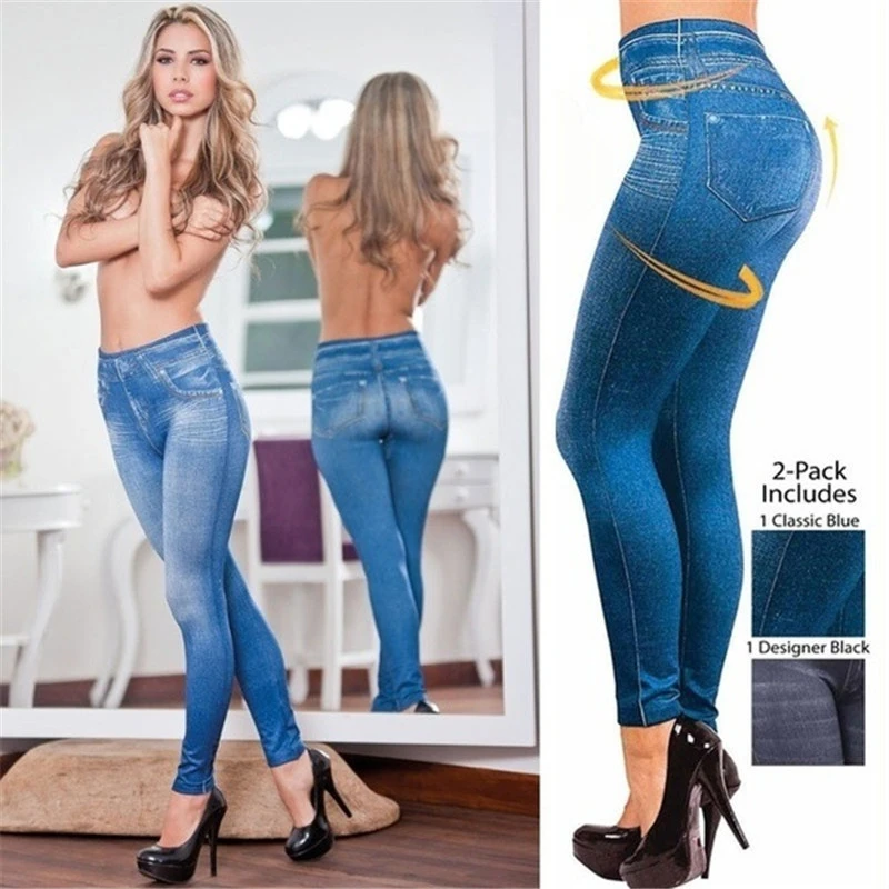 Leggings vaqueros de cintura alta sin costuras