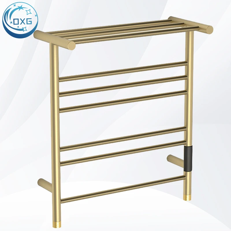 OXG ชั้นวางผ้าเช็ดตัวไฟฟ้าติดผนังพร้อมตัวจับเวลาและชั้นวางเครื่องอุ่นผ้าเช็ดตัวแบบอุ่นสําหรับห้องน้ําการออกแบบประหยัดพื้นที่ 1