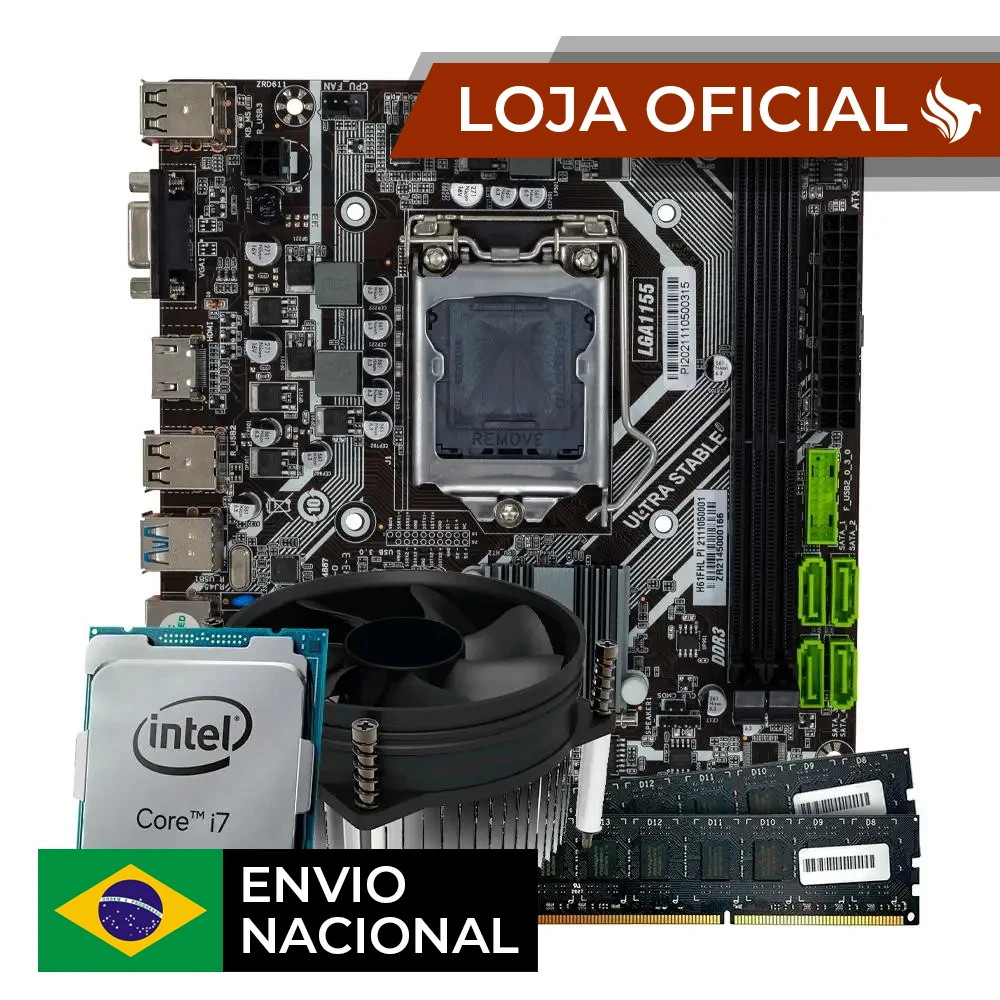 Kit Upgrade Processador Intel Core i7 + Placa mãe 1155 + 16GB de memória ram