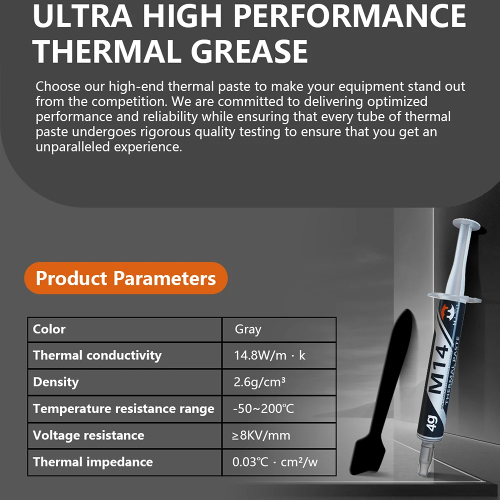 Thermal Conductive Paste Thermal Paste High-Performance CPU Thermal Paste M14 14.8W/MK Thermal Conductivity for Premium CPU GPU AI server Cooling Grease