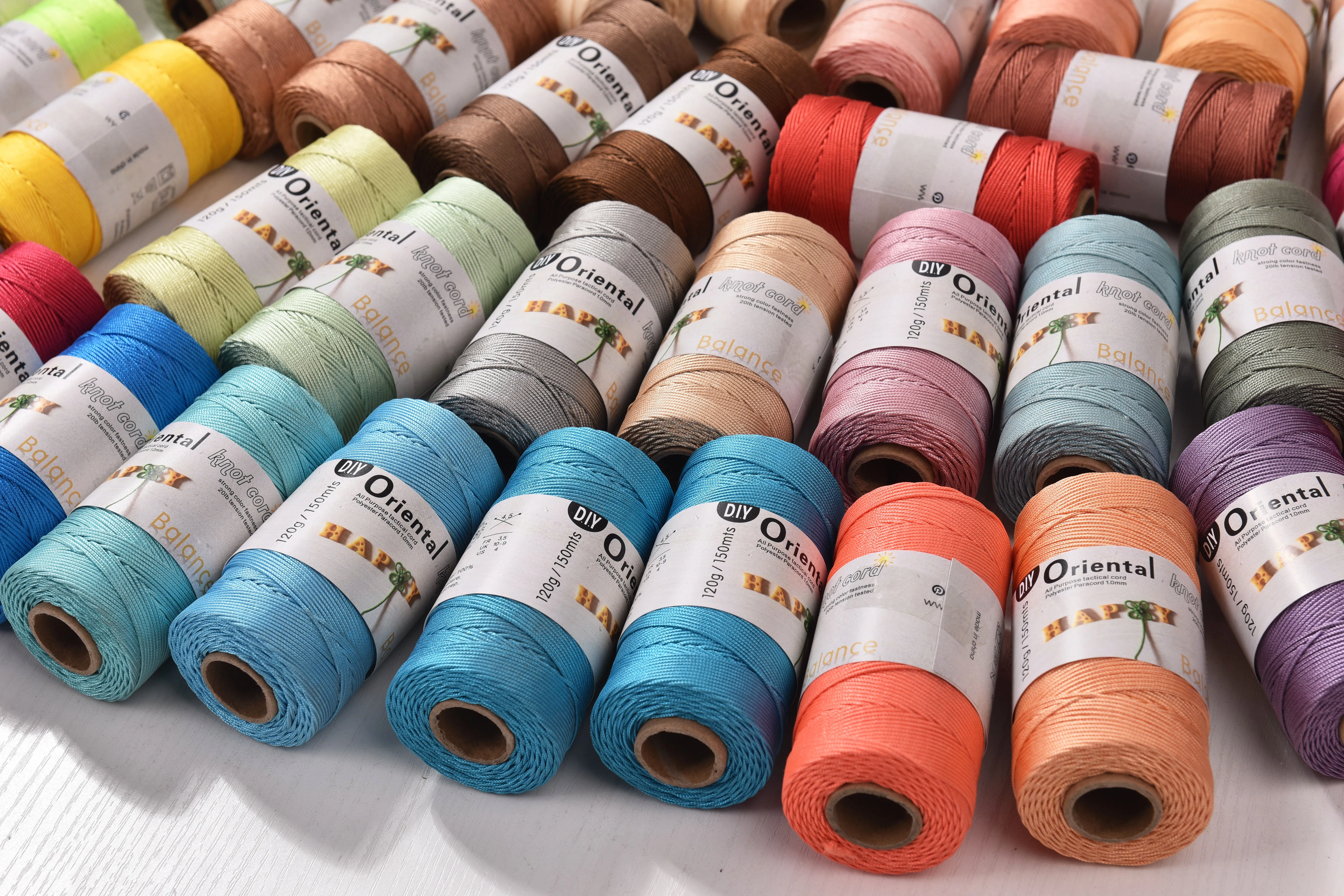 1mm x 150M Polyester Braid Cord Oriental Knot Cord DIY Crafts rope Bracelet Making cord, tent setting string, 2