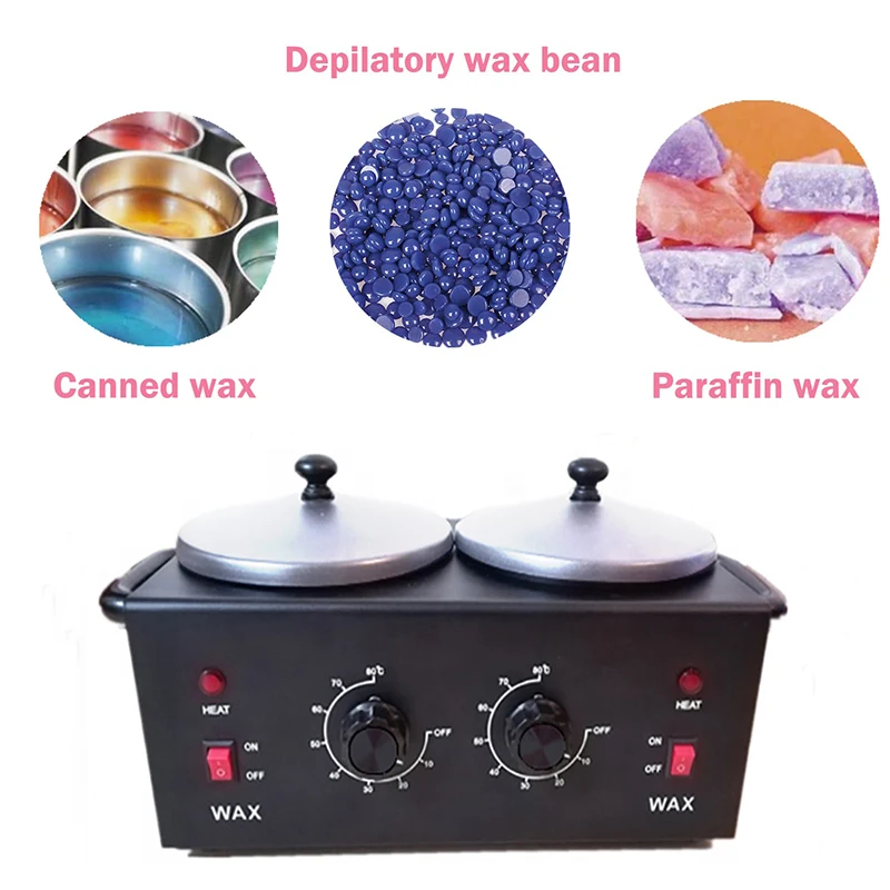 Dual Wax Pots Professional Electric Wax Heater Machine Parrafin Waxing Machine for Hair Removal Facial Skin Body SPA Salon wax heater,hair removal wax,hair removal tool,beauty wax