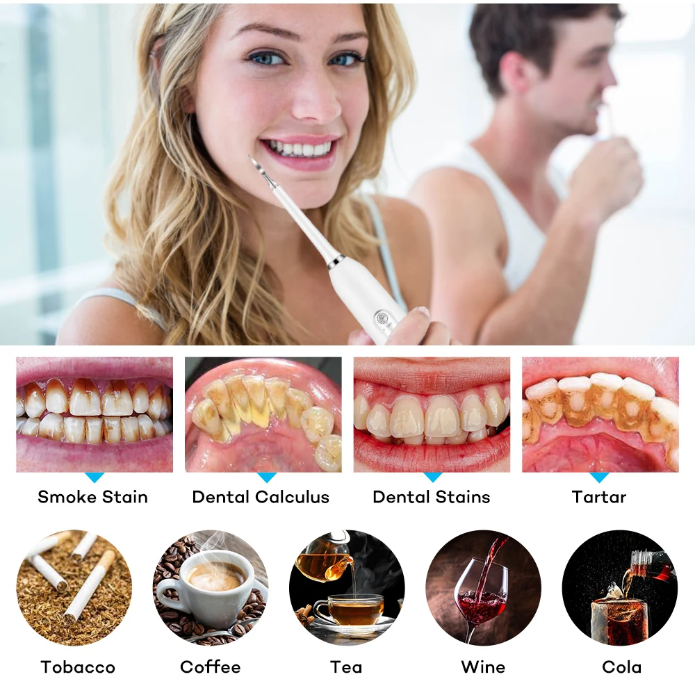 Description Picture 4 of itemUltrasonic Electric Sonic Dental Scaler Stain Tartar Calculus Remover Teeth Whitening Cleaning Waterproof Electric Toothbrush