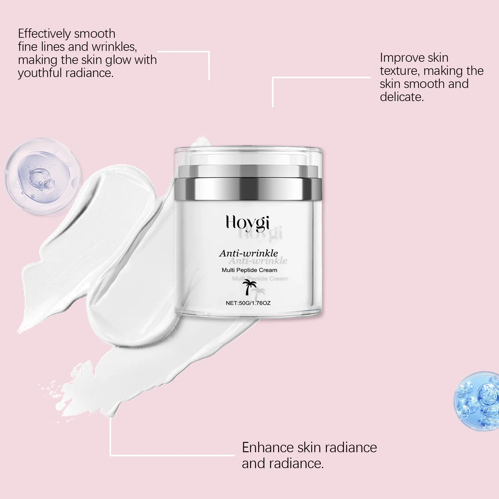 Hoygi 50g Moisturizing Face Cream Smoothing Remove Wrinkles Firming Improve Skin Elasticity Lifting Brightening Face Cream