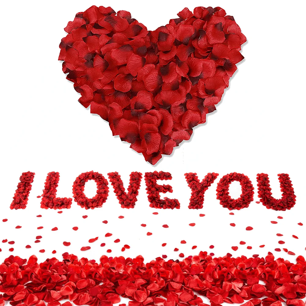 100-5000pcs Artificial Rose Petals Realistic Silk Flower Confetti Wedding Decoration Valentine Day Proposal Romantic Night Decor