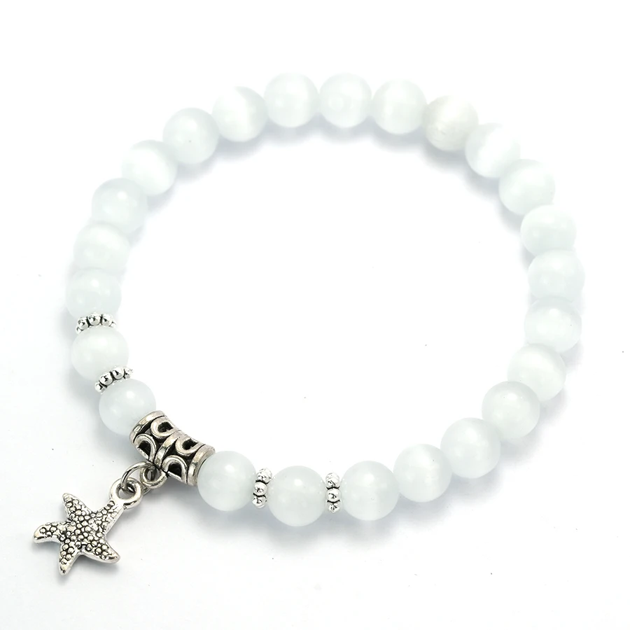 Moonstone Beaded Starfish Bracelet for Women