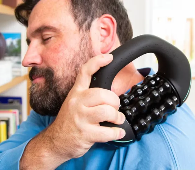 Deep tissue massage gun for muscle recovery and neck relief